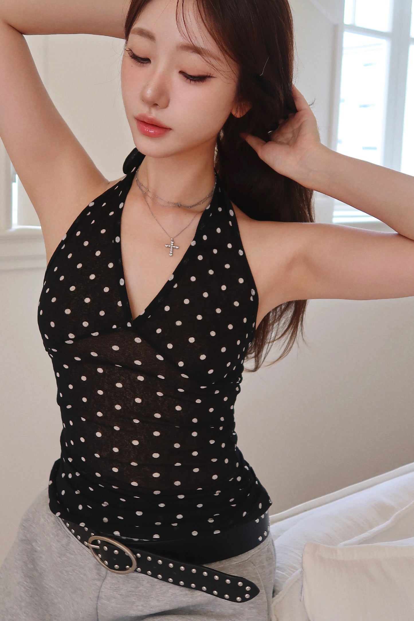 Polka Dot Halter + Flare Bloom Skort