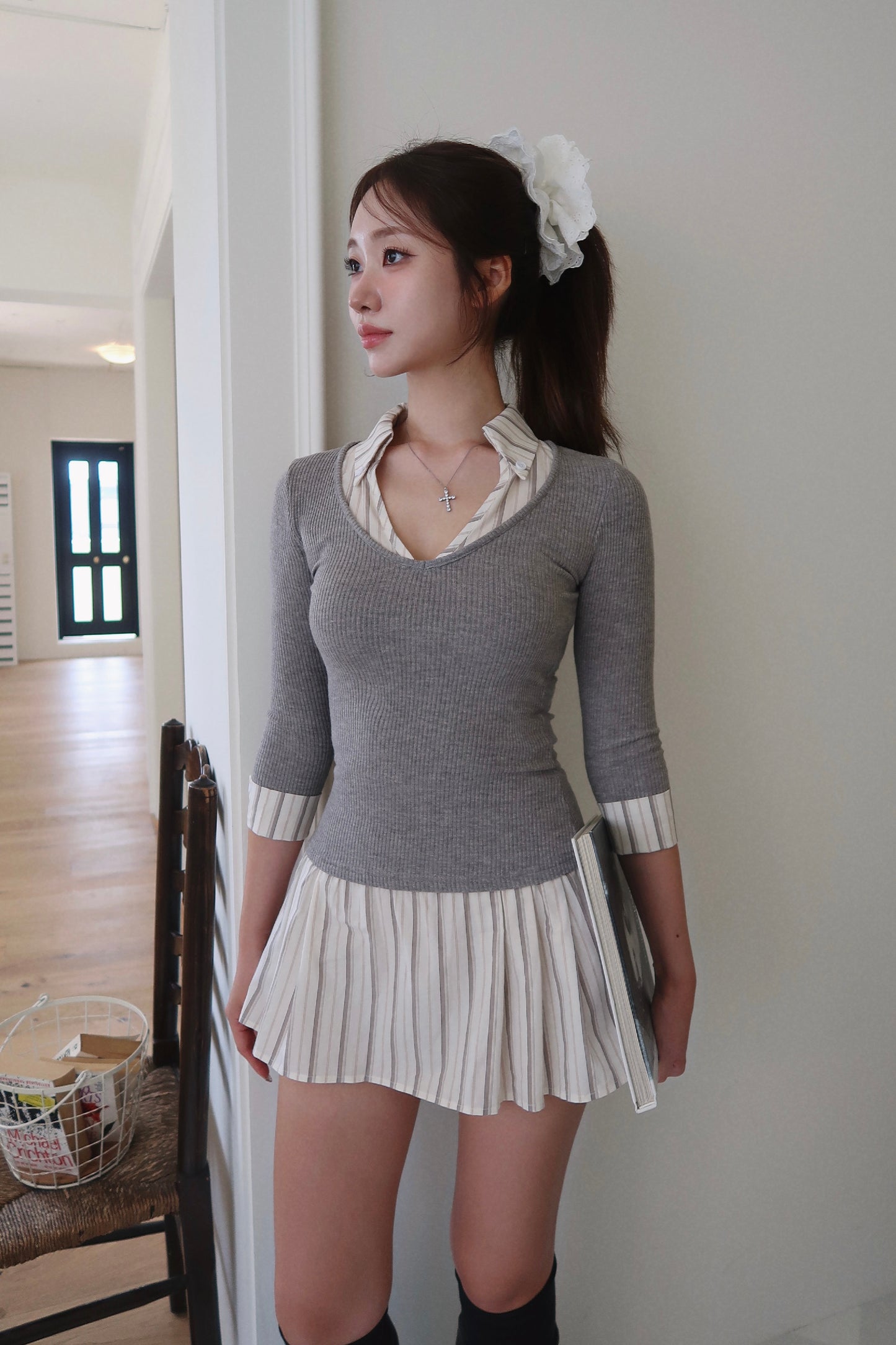 Layered Shirt Dress (GR)