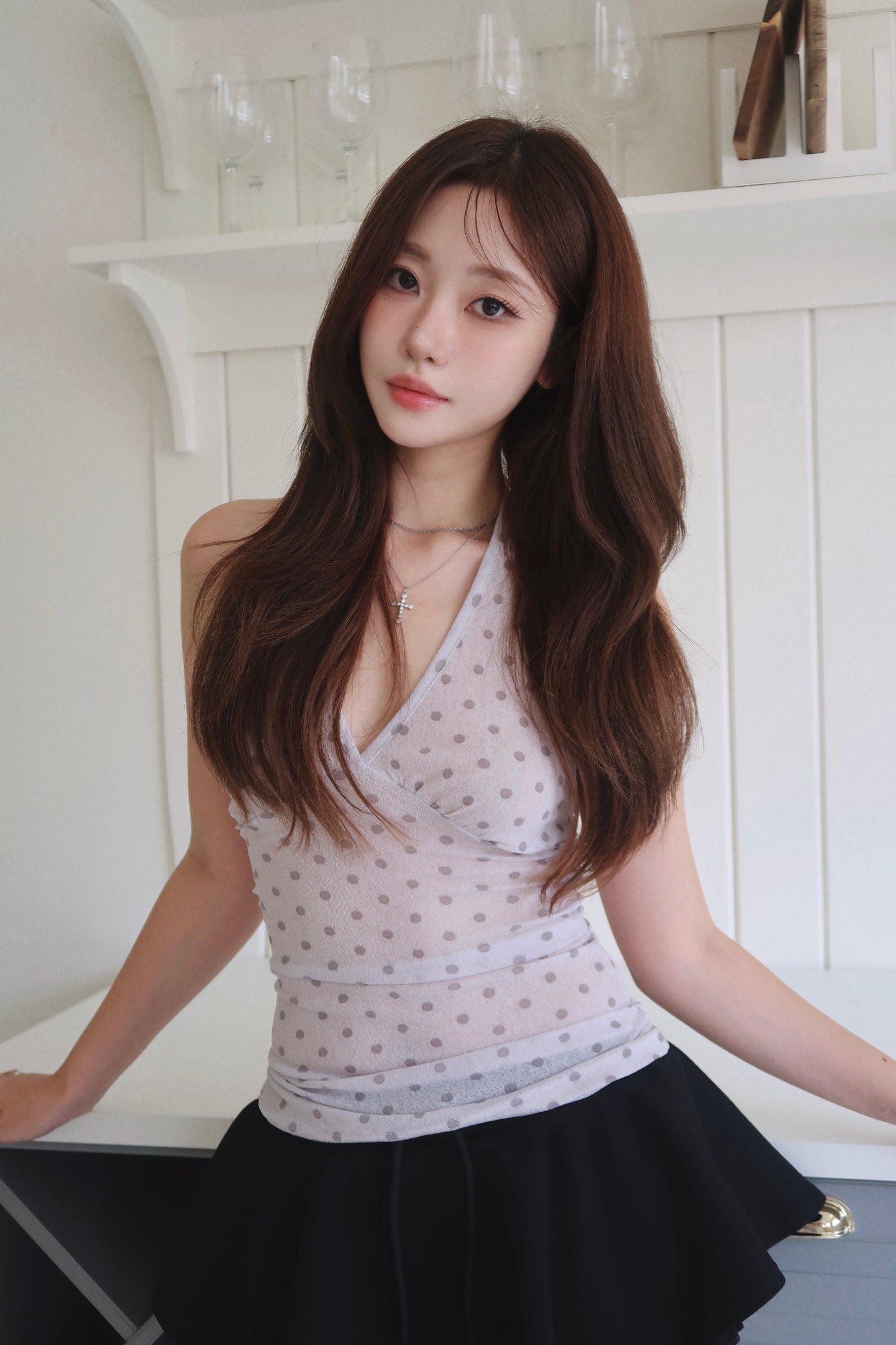 Polka Dot Halter + Flare Bloom Skort