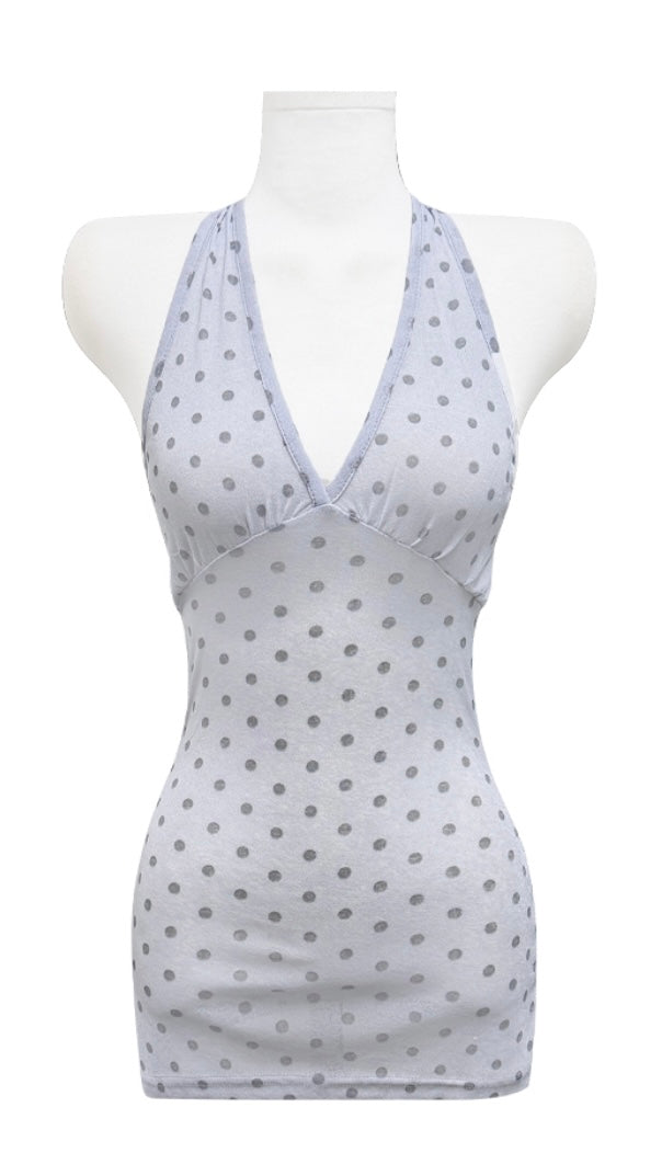 Polka Dot Halter Top (GY)