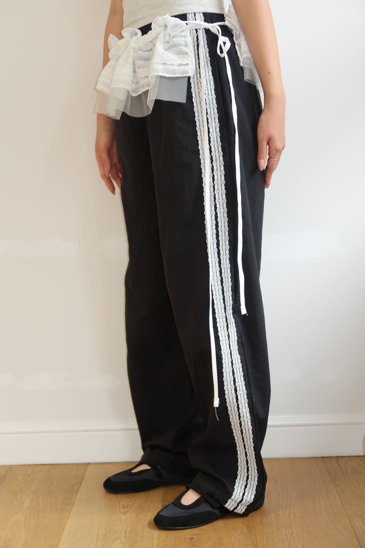 Lace Track Pants + Lace Belt