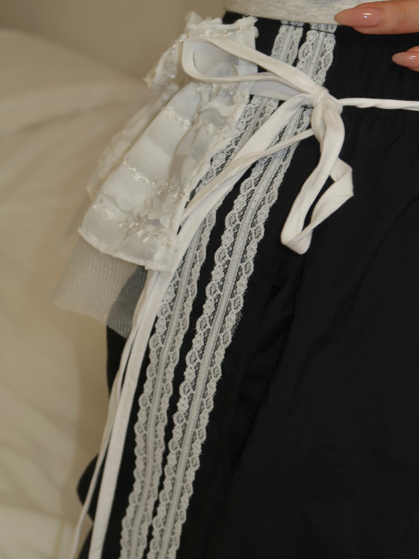 Lace Layered Belt (WH,BL)