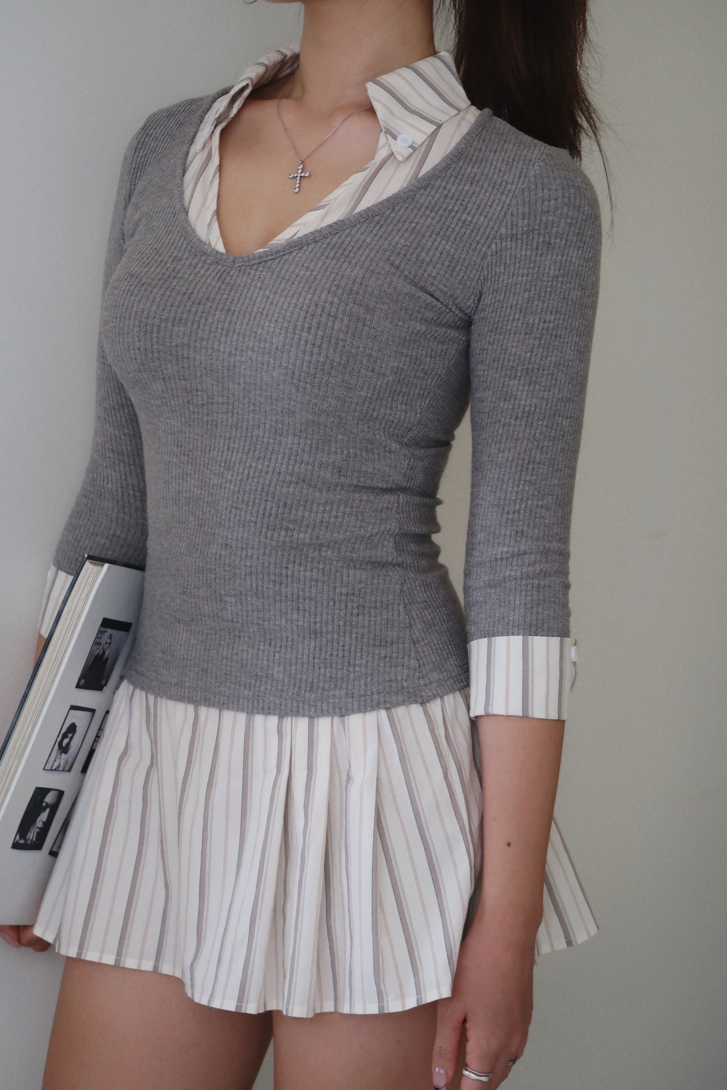 Layered Shirt Dress (GR)