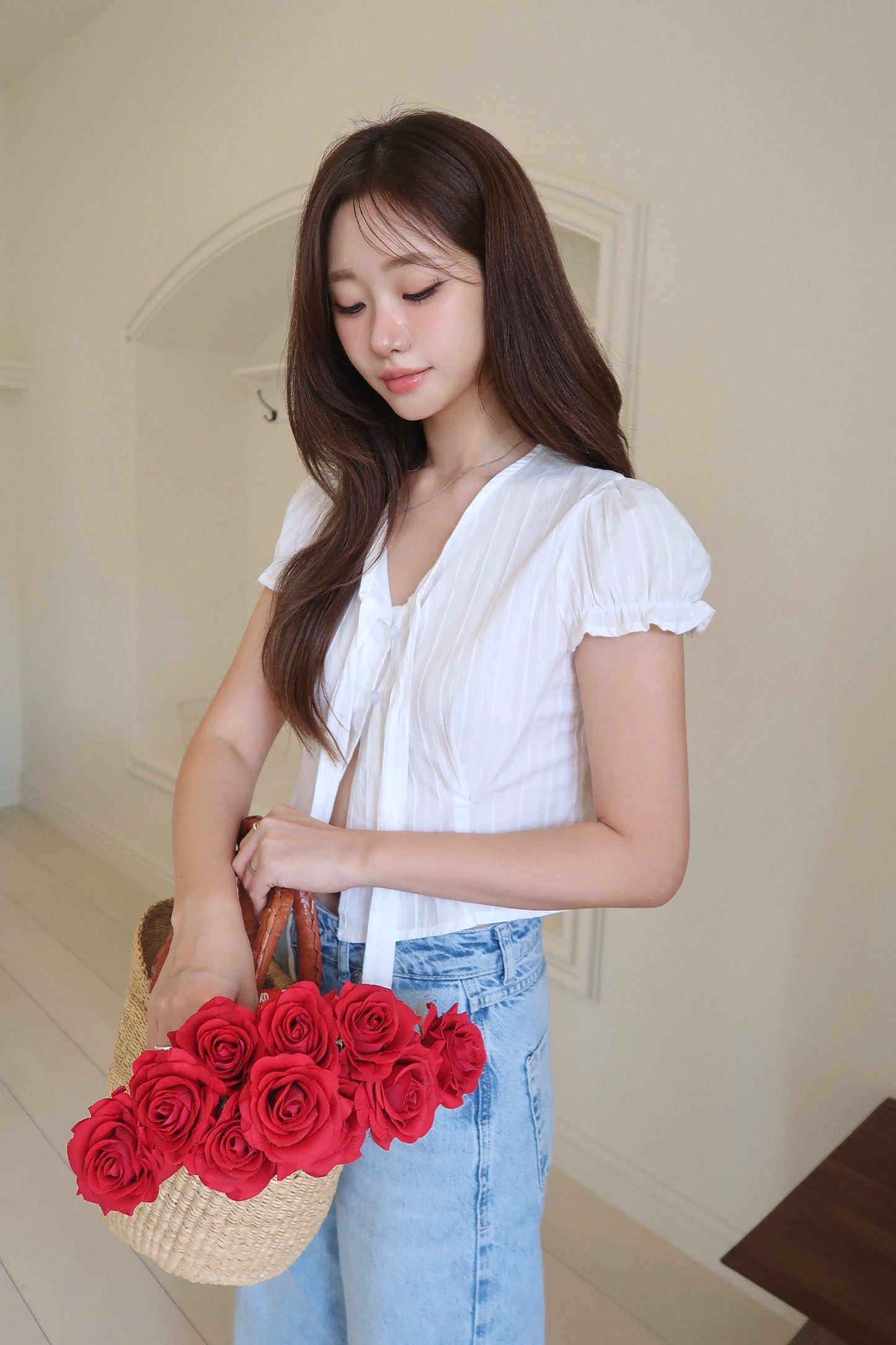 Delicate Tie Blouse (WH)