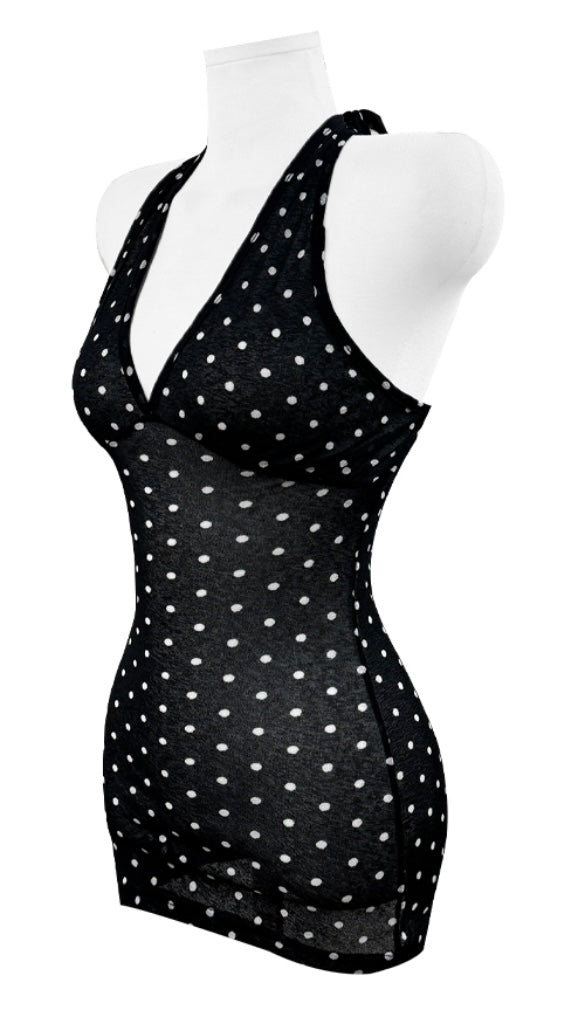 Polka Dot Halter Top (BL)