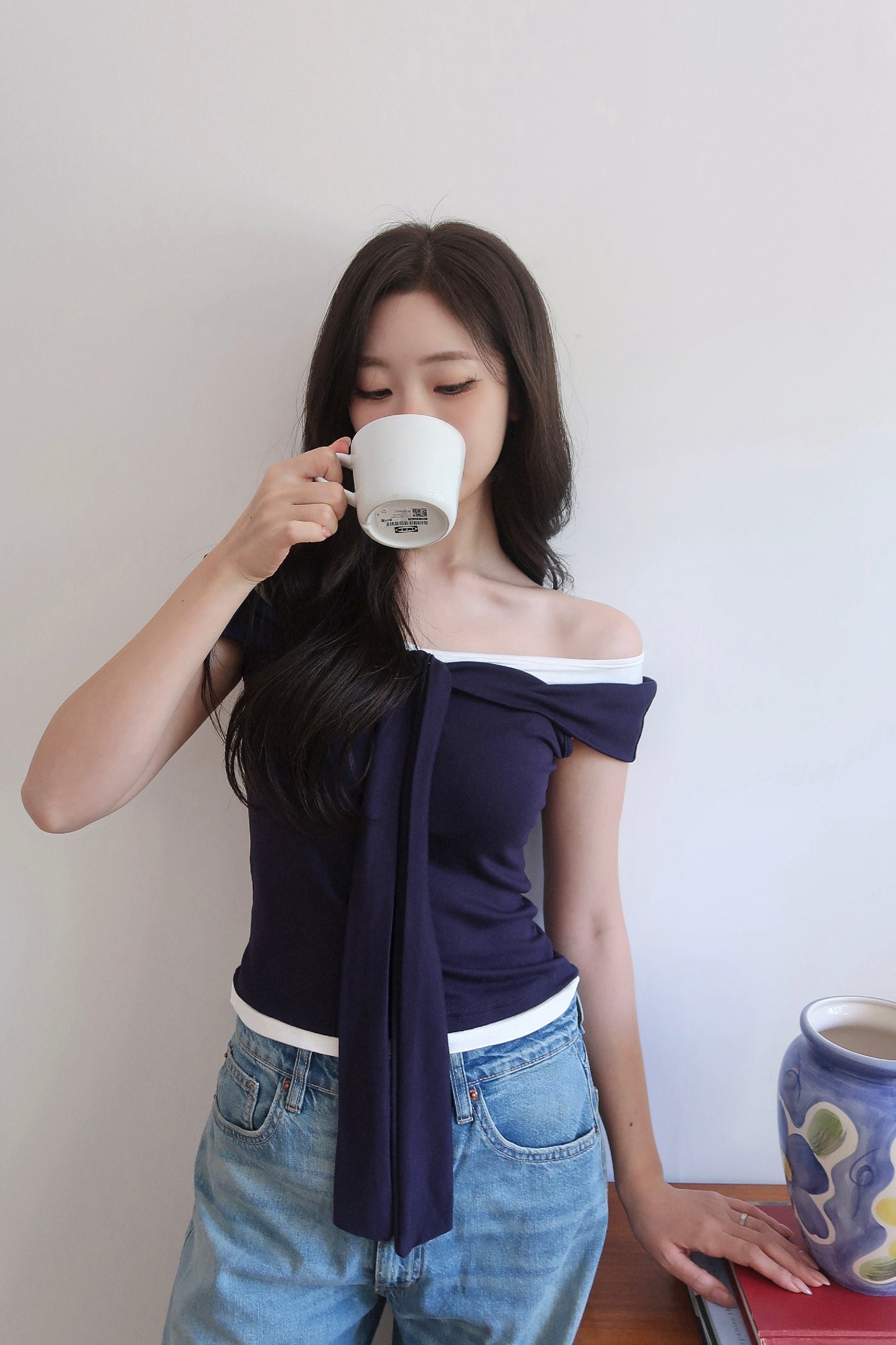 Scarf Off Shoulder Top