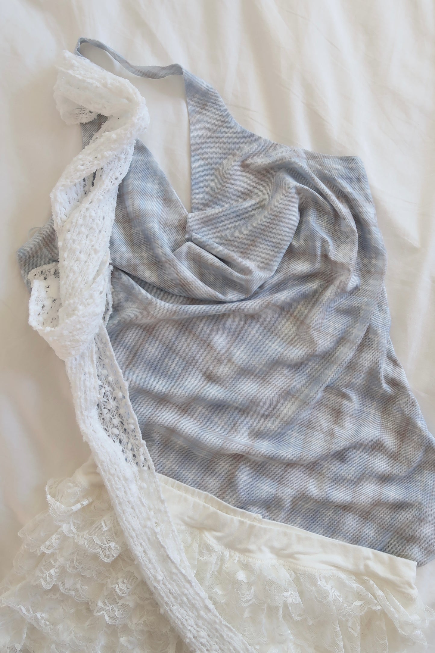 Plaid Halter Cardigan Set (SB)