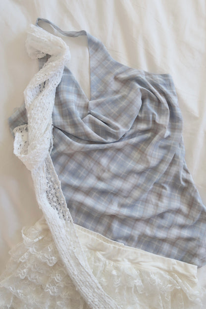 Plaid Halter Cardigan Set (SB)