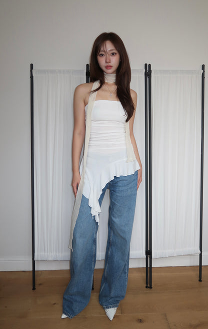 Ruffle Tube Top (WH)
