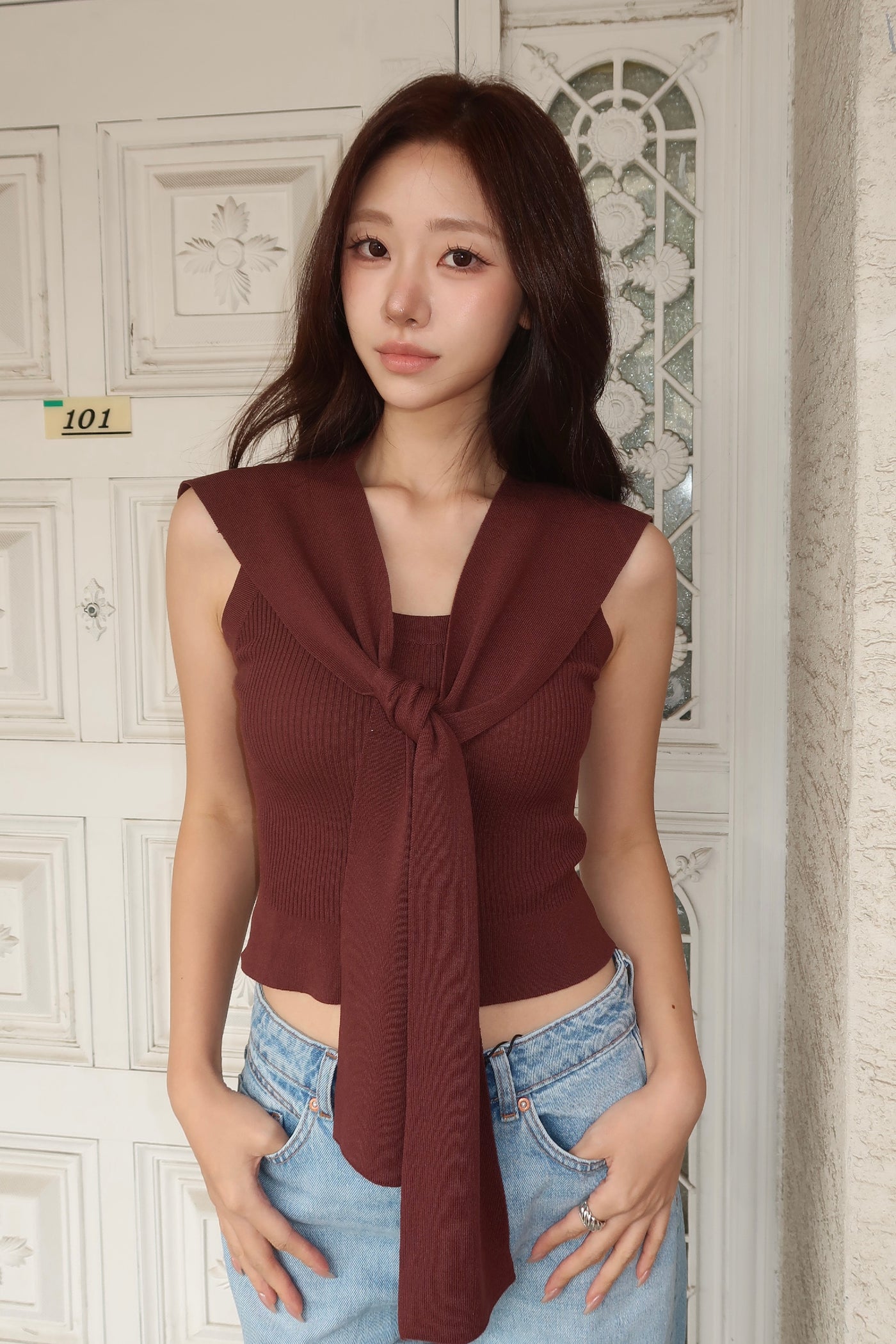 Marine Set [Sleeveless+Shawl]