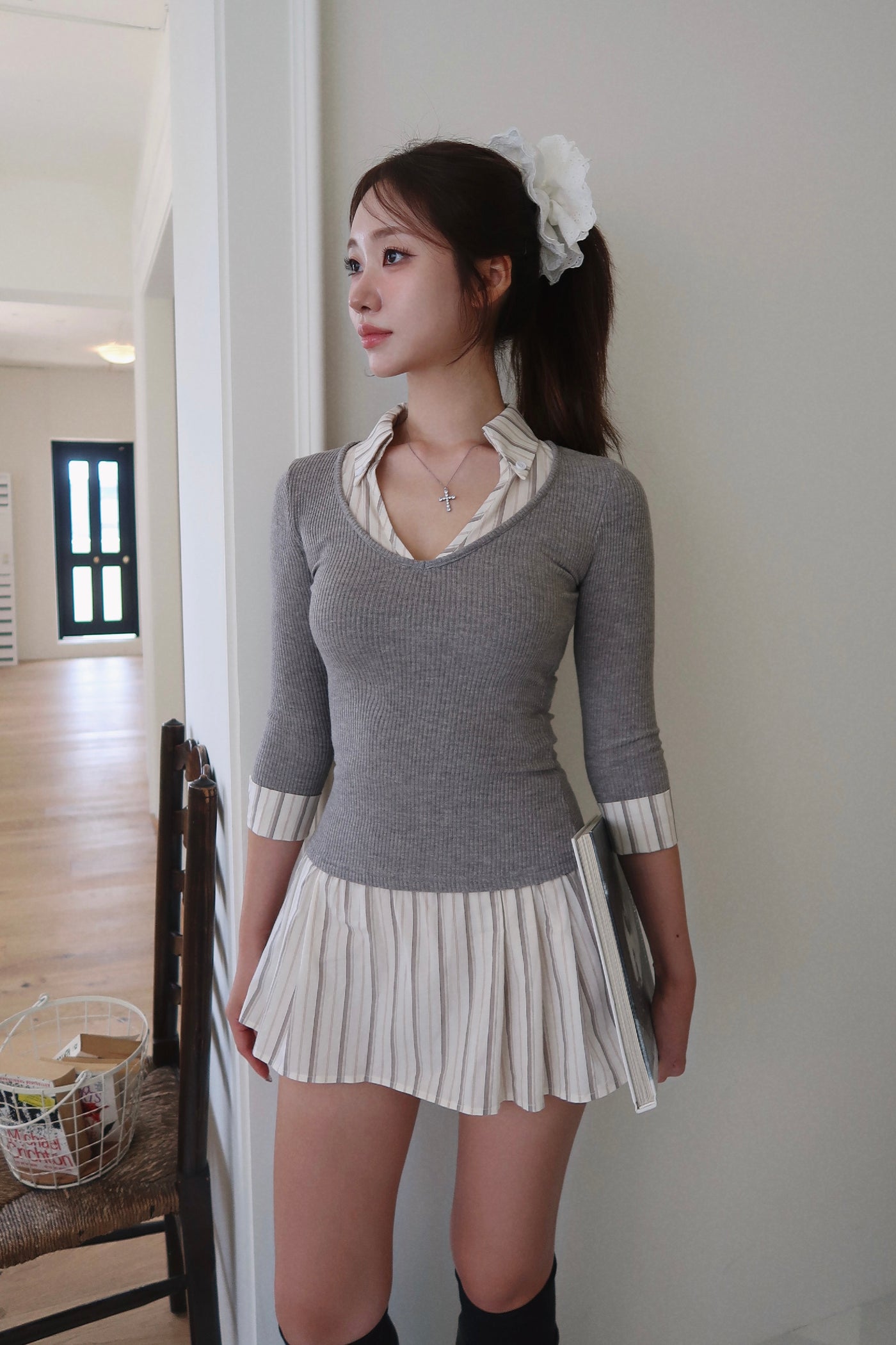 Layered Shirt Dress (GR)