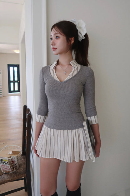 Layered Shirt Dress (GR)