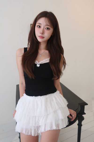 Lace Tiered Skort (WH)