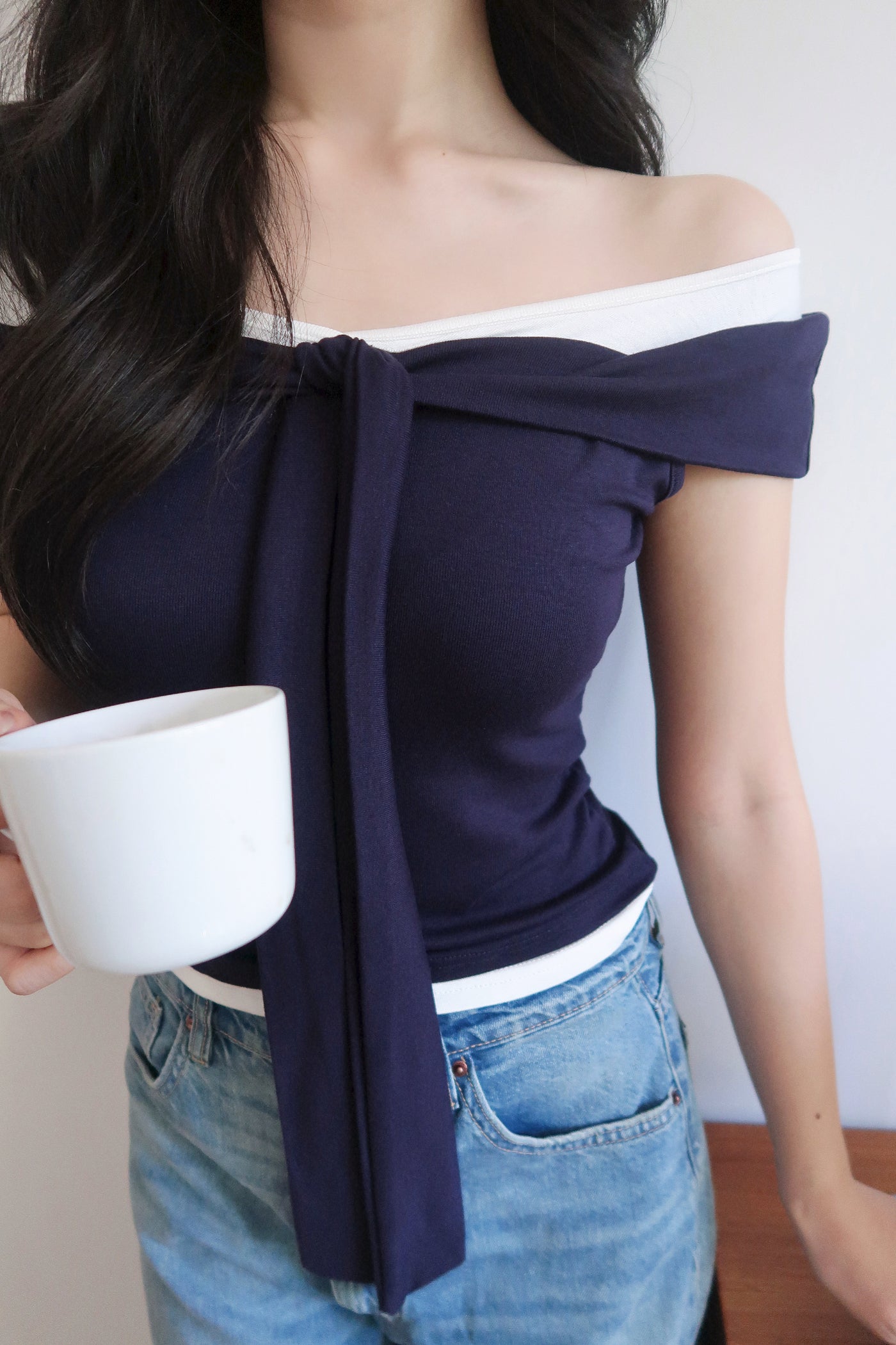 Scarf Off Shoulder Top