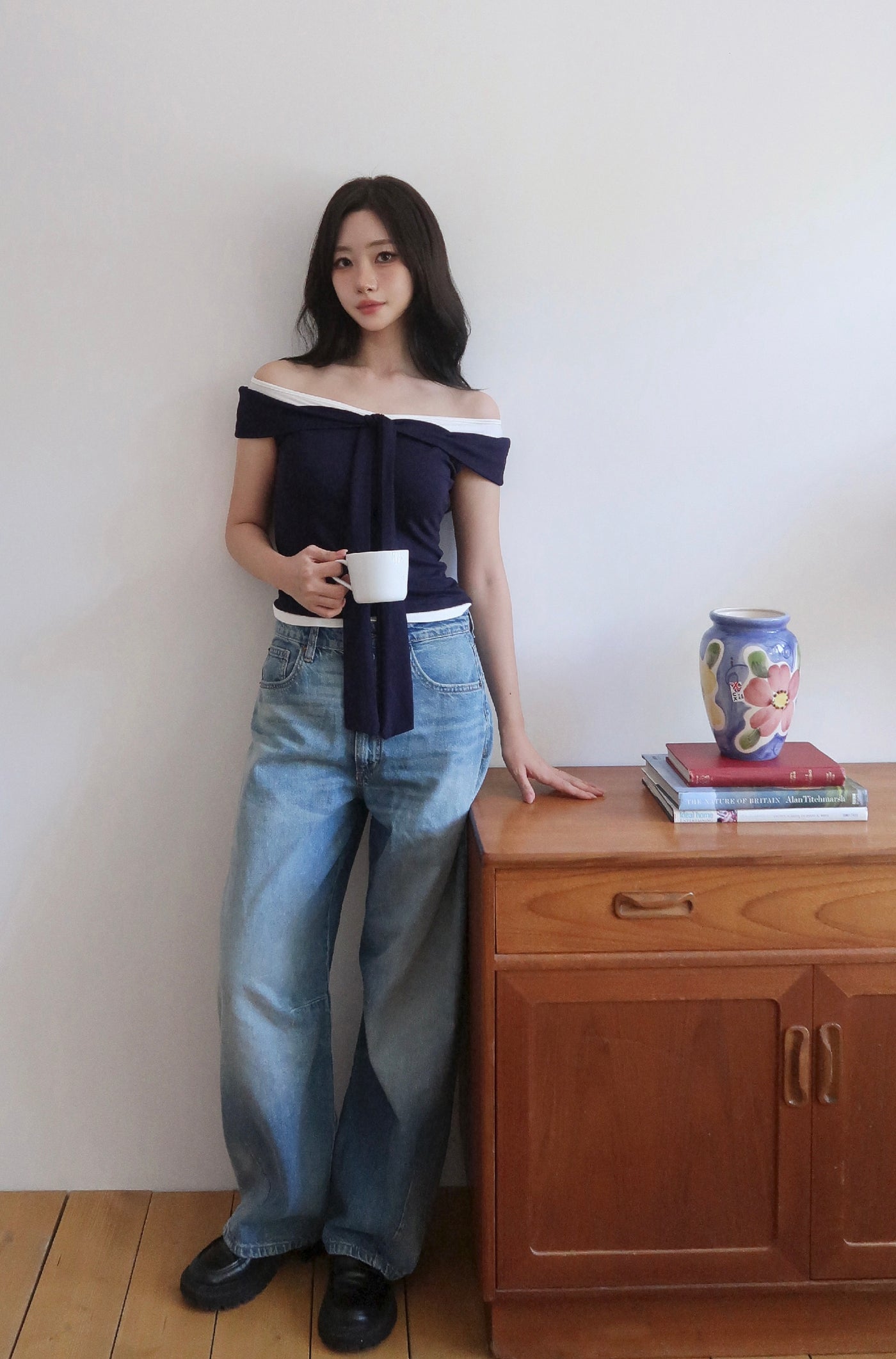 Scarf Off Shoulder Top