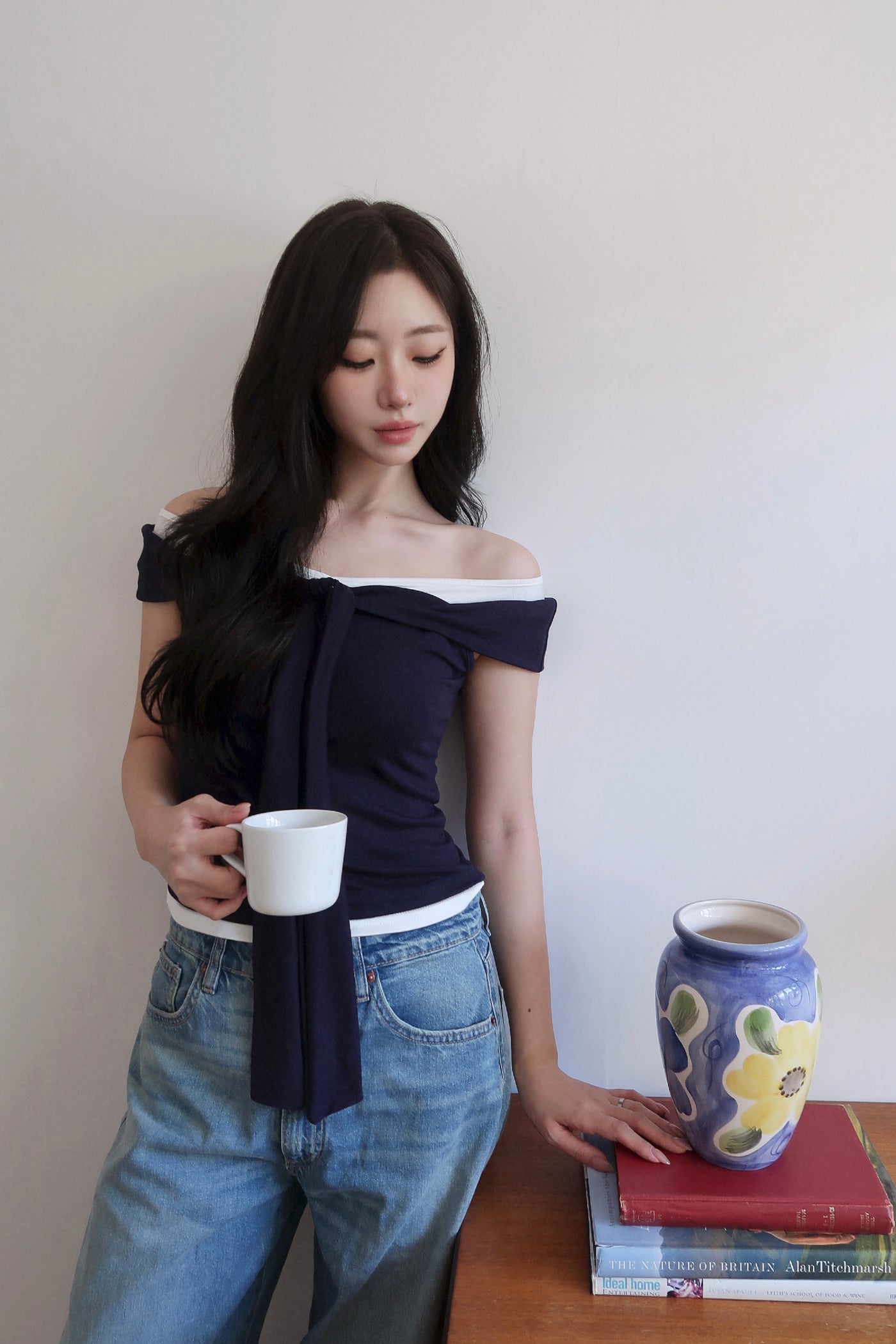 Scarf Off Shoulder Top