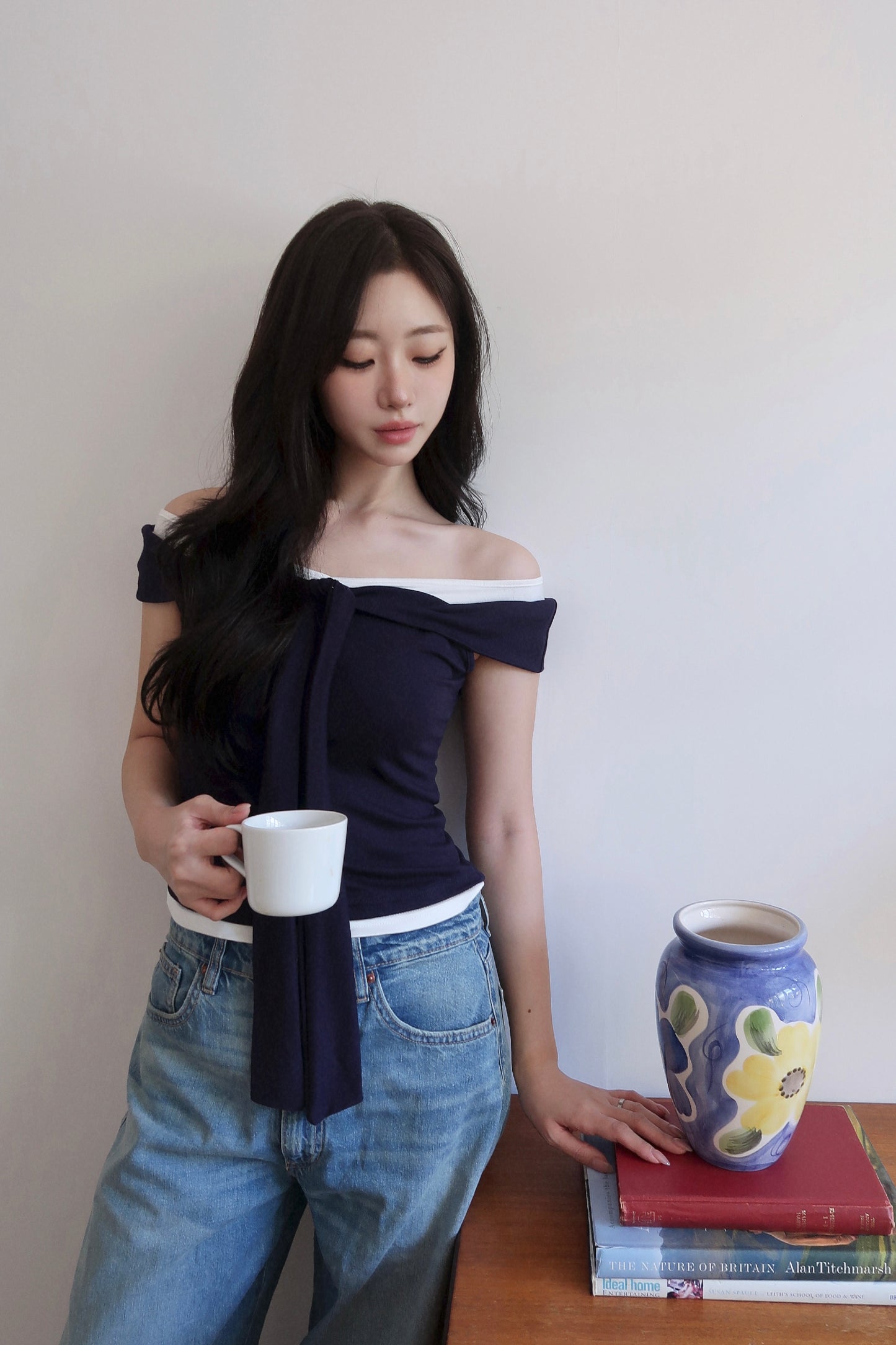 Scarf Off Shoulder Top