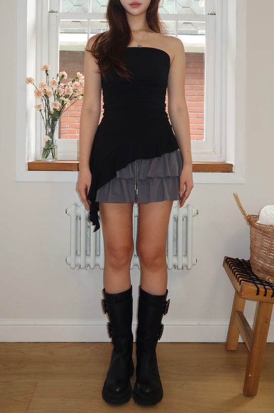 Ruffle Tube Top(BL)