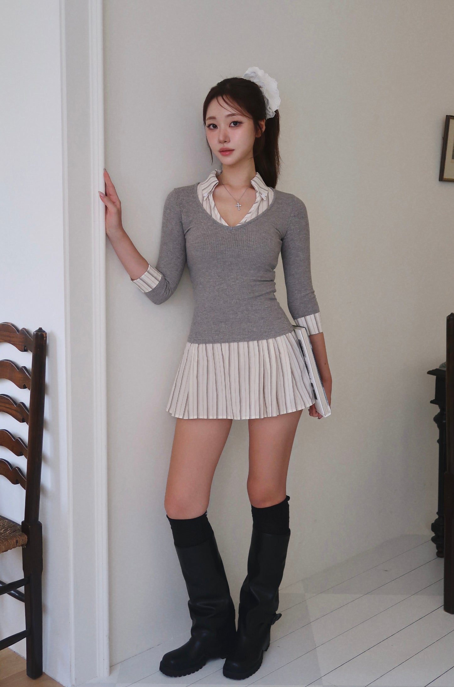 Layered Shirt Dress (GR)