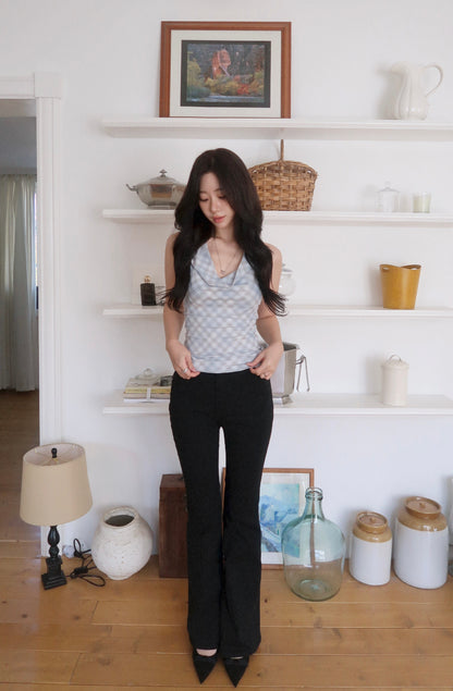 Plaid Halter Cardigan Set (SB)