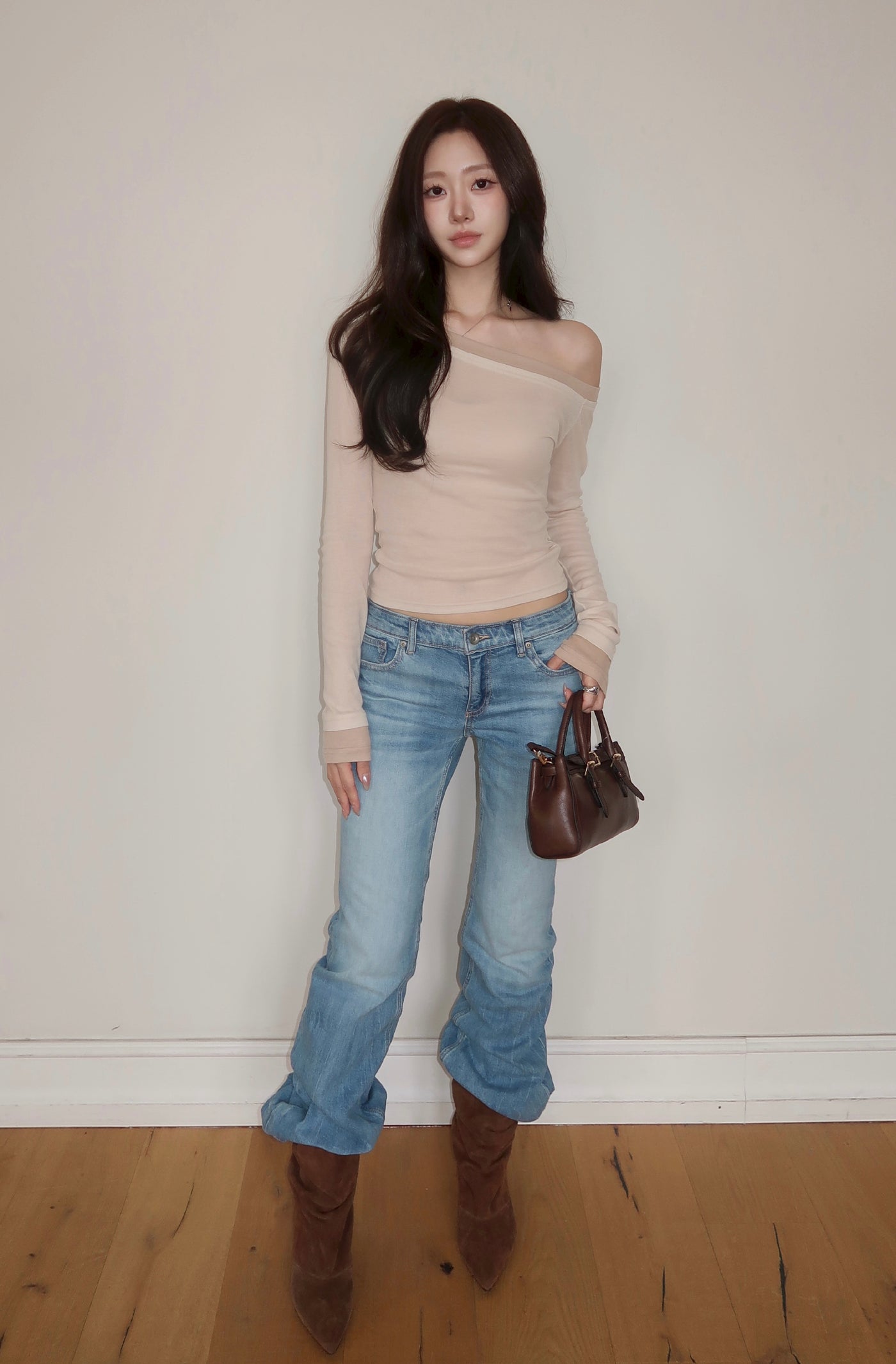 Nude One-Shoulder Tee