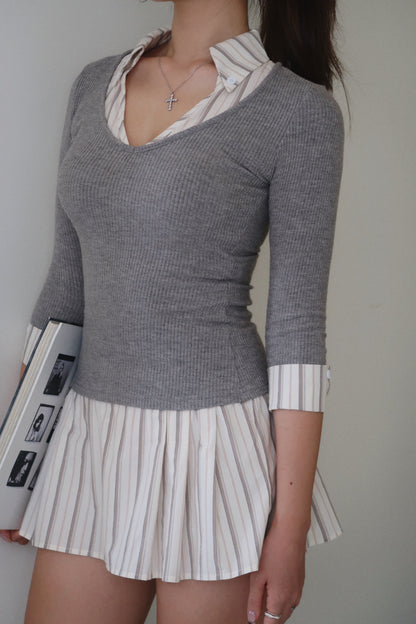 Layered Shirt Dress (GR)