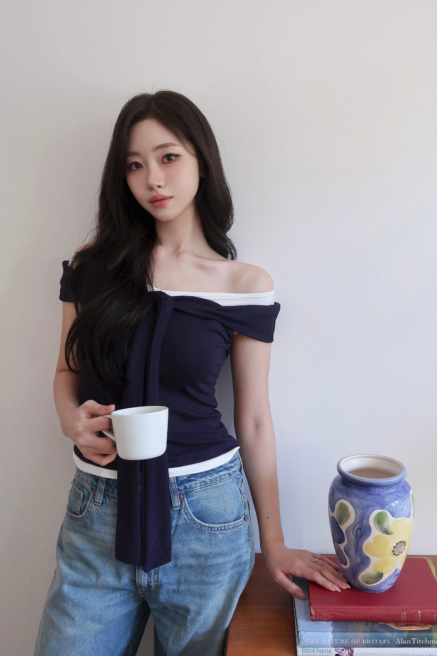 Scarf Off Shoulder Top