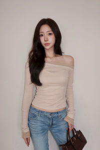 Nude One-Shoulder Tee