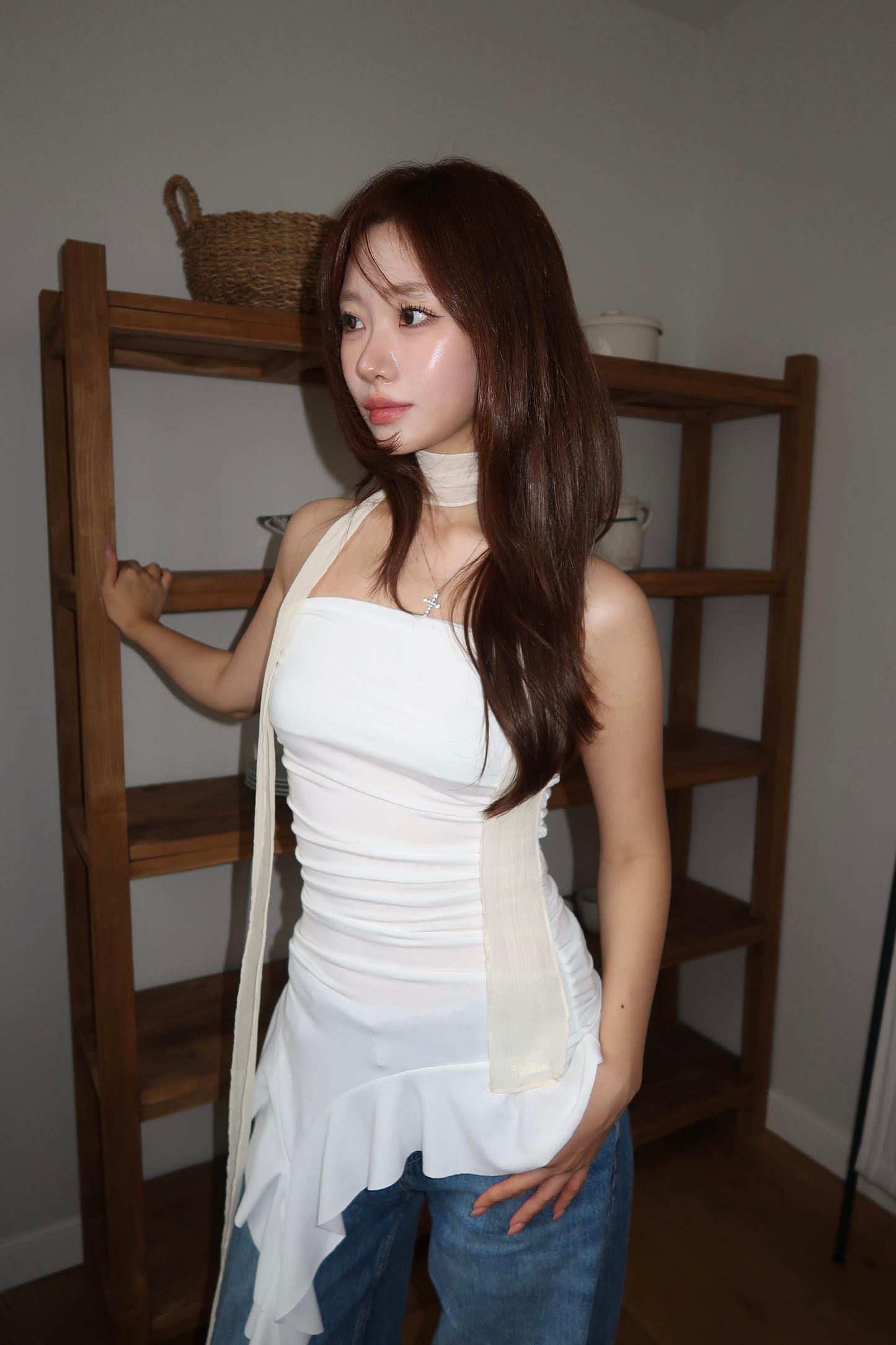Ruffle Tube Top (WH)