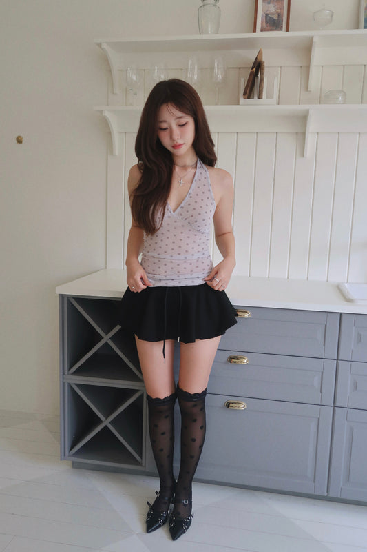 Polka Dot Halter + Flare Bloom Skort
