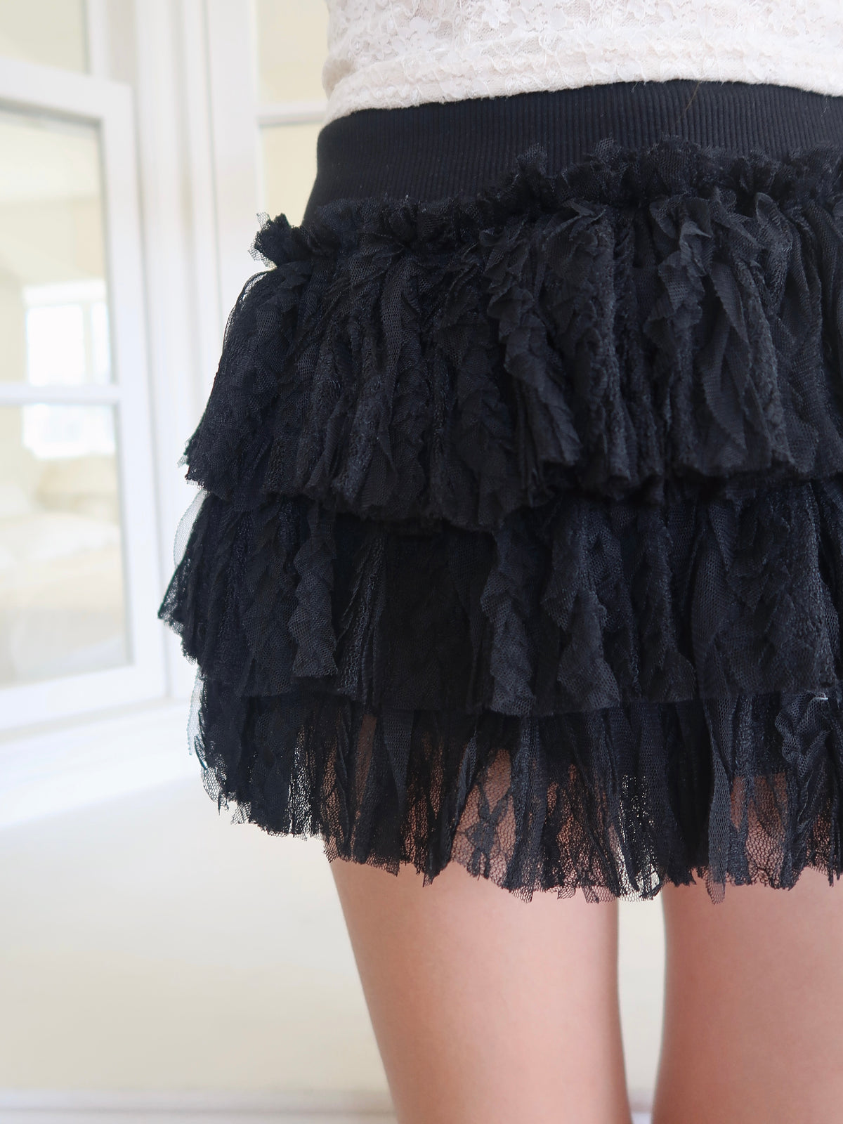 Lace Tiered Skort (BL)