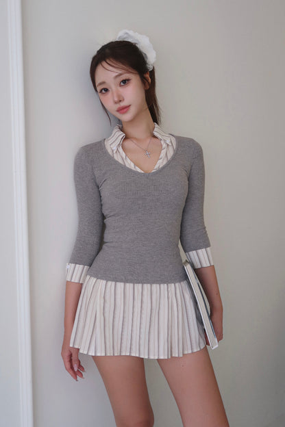 Layered Shirt Dress (GR)
