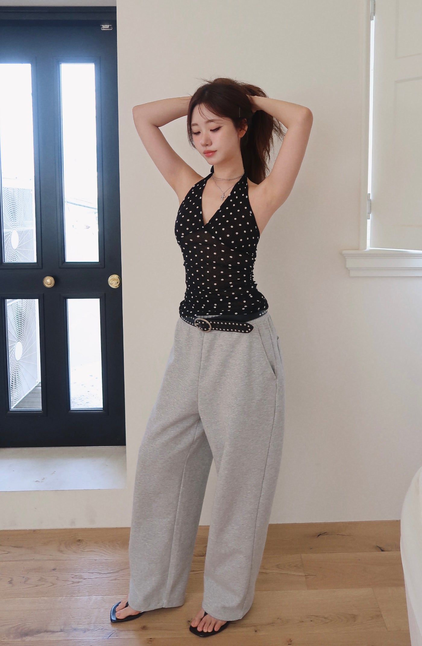 Polka Dot Halter Top (BL)