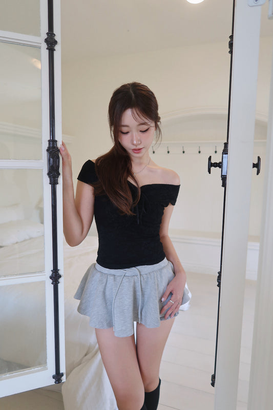 Rose Off-Shoulder + Flare Bloom Skort