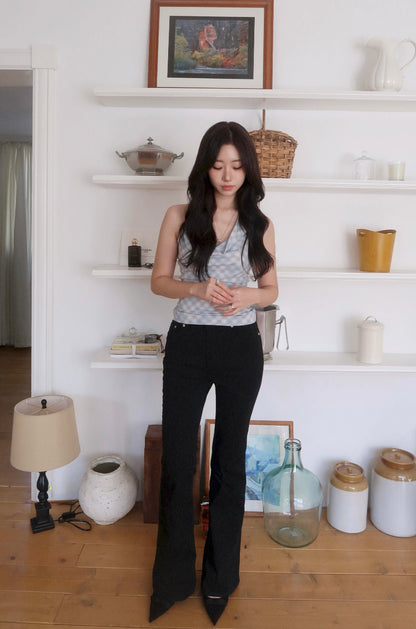 Plaid Halter Cardigan Set (SB)