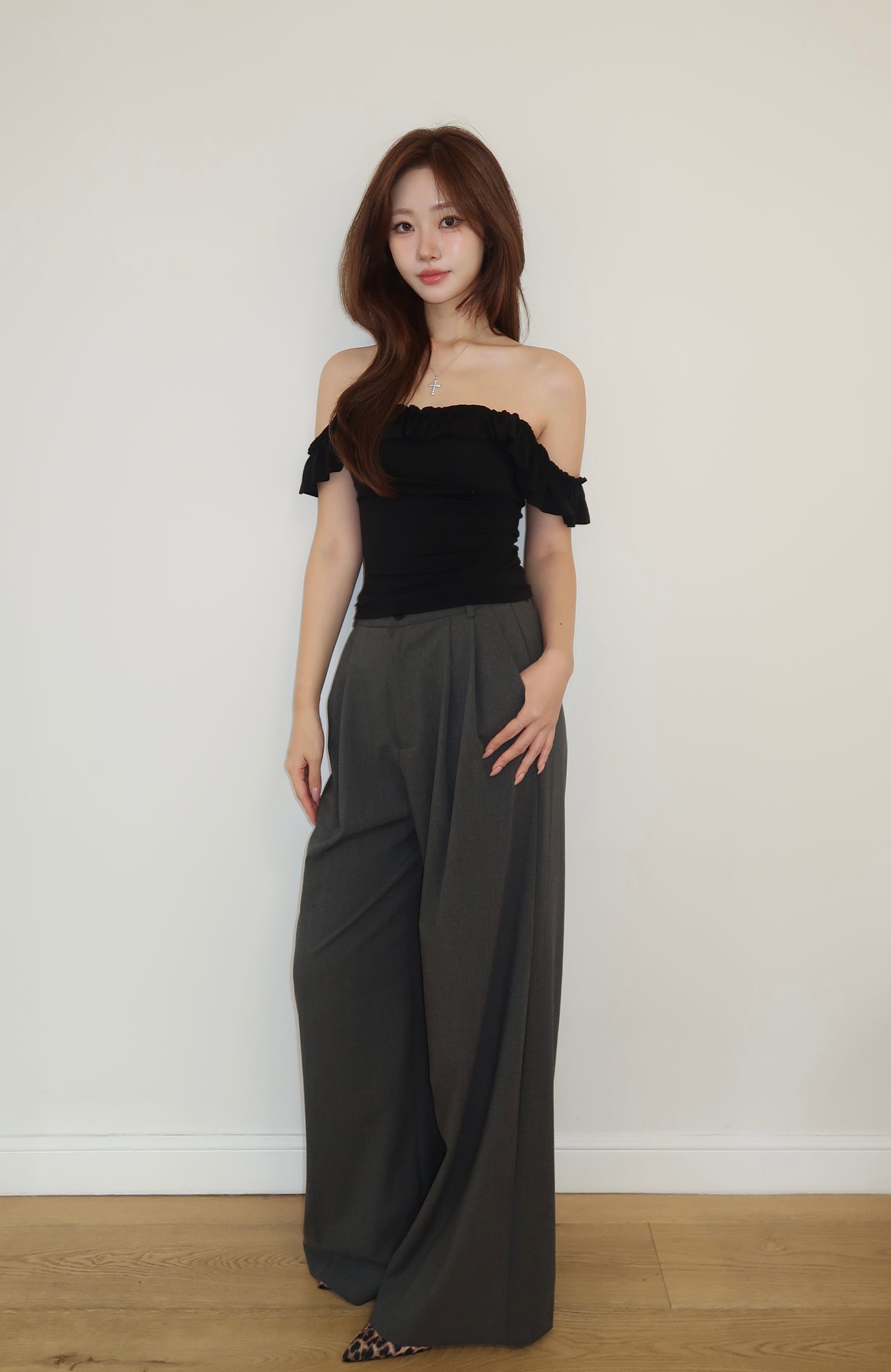 [Padded Cap] Frill Sleeveless(BL)