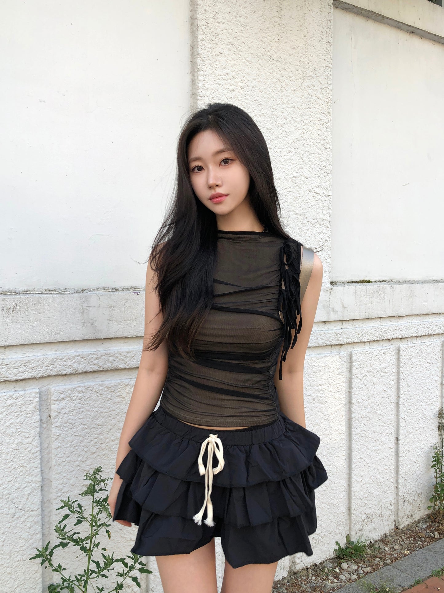 Shushu Ribbon Sleeveless (Black)