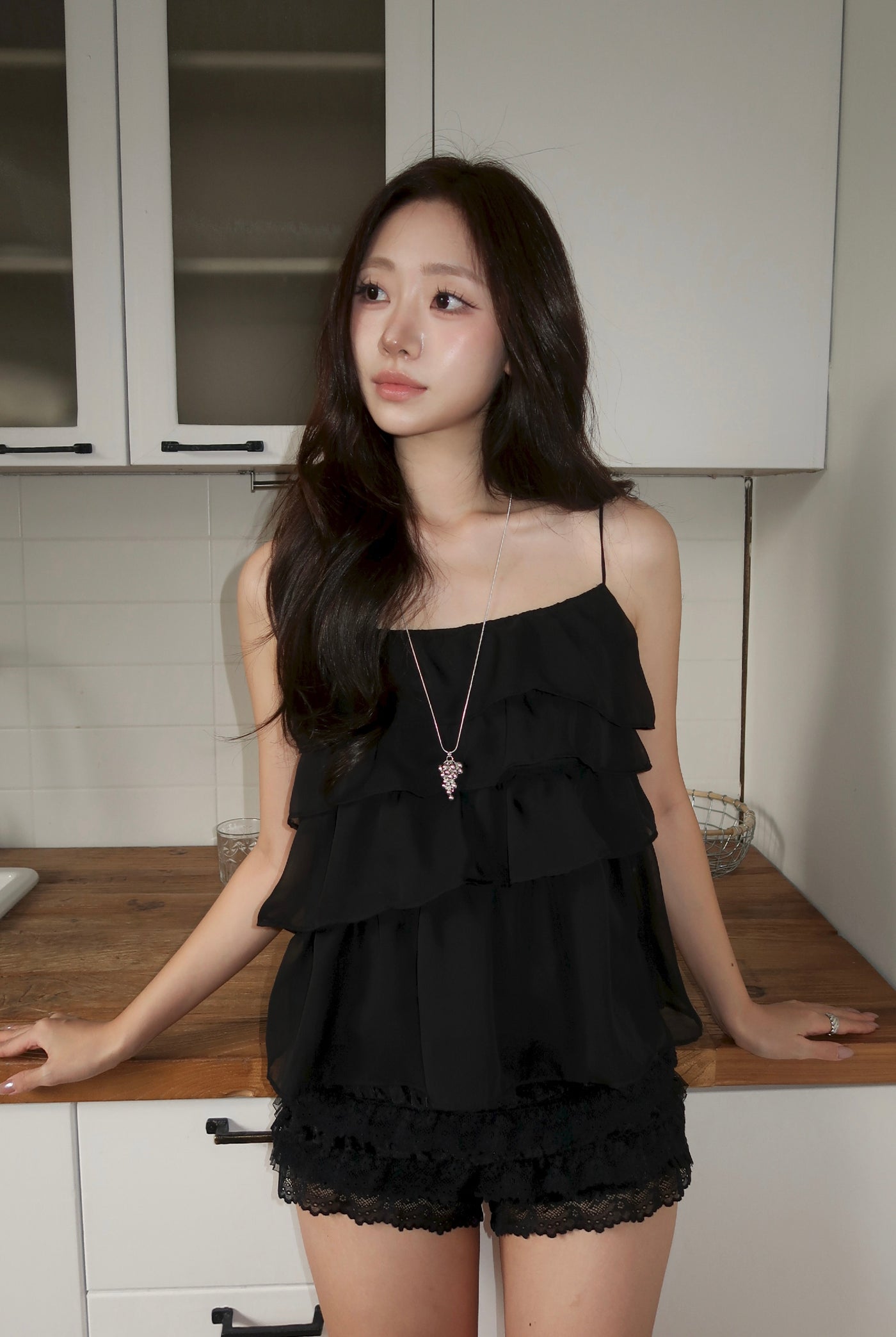 Scent Sheer Blouse (Black)