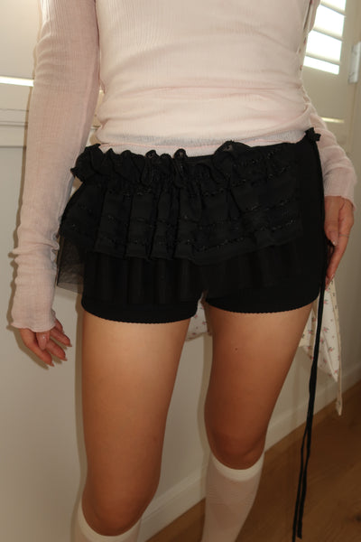 Black Knit Shorts