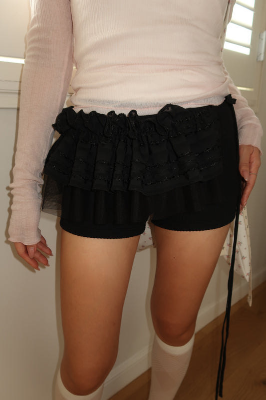 Black Knit Shorts