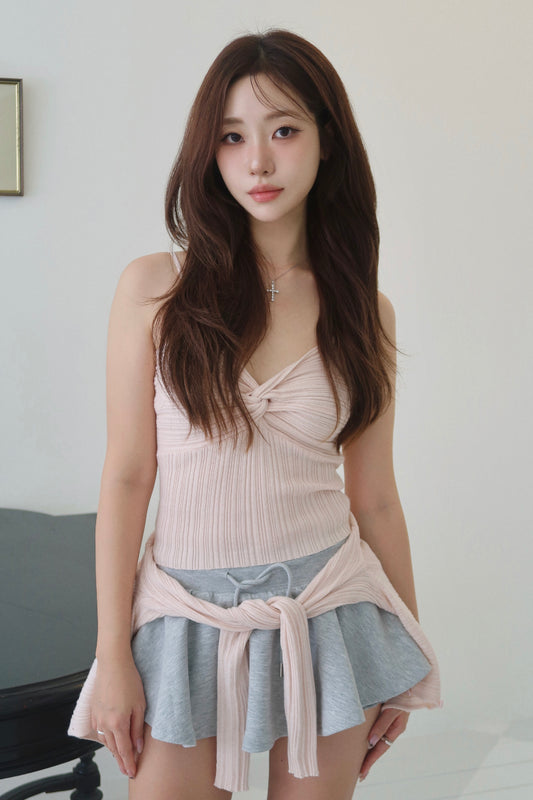 [25%OFF] Twist Cardigan Set + Flare Bloom Skort